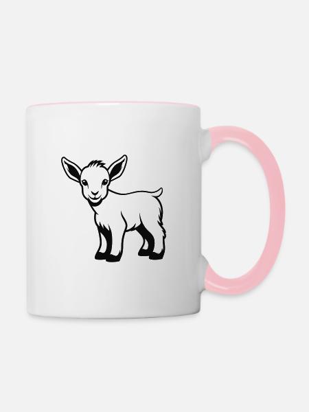 Hirschkuh - Tasse zweifarbig - Weiß/Pink