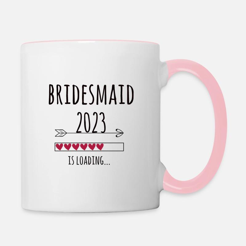 Demoiselle d’honneur 2023 Wedding Team Bride Gift - Mug contrasté - blanc/rose