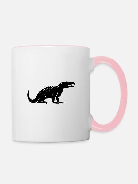 Krokodil - Tasse zweifarbig - Weiß/Pink