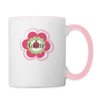 Colette bunte Blume - Tasse zweifarbig - Weiß/Pink - Rechts