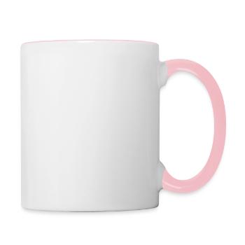 FederleichT, Feder, Logo, Design - Tasse zweifarbig - Weiß/Pink - Rechts