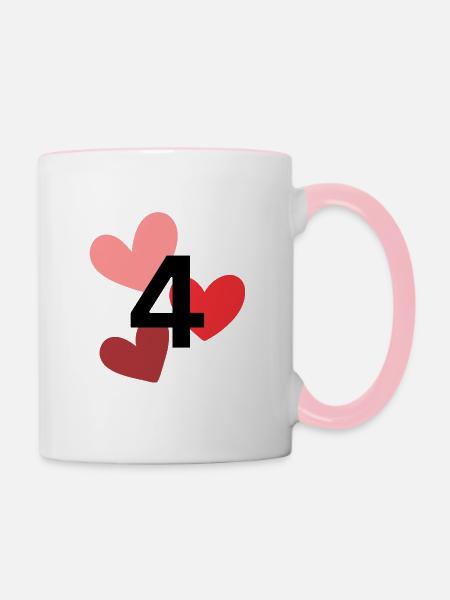 4 - Tasse zweifarbig - Weiß/Pink