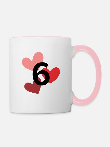 6 - Tasse zweifarbig - Weiß/Pink