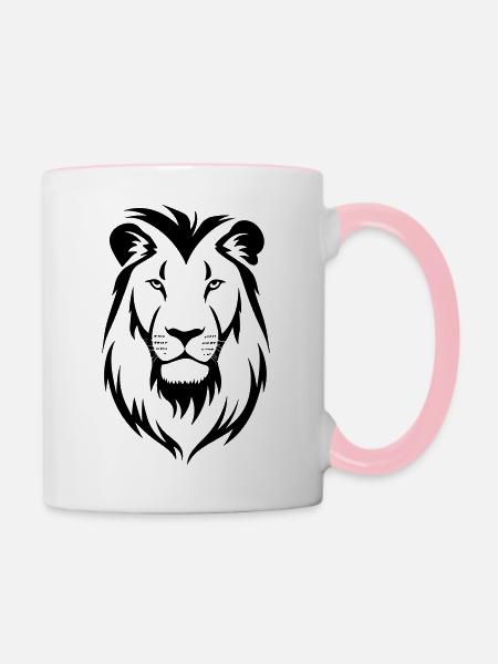 Felin Dschungel Löwenkopf - Tasse zweifarbig - Weiß/Pink