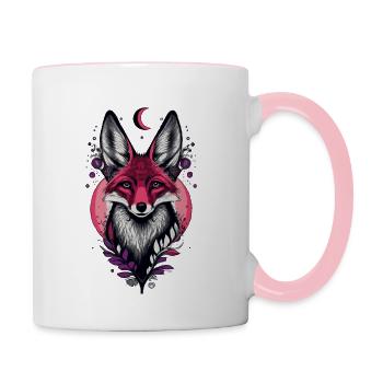 Renard magique - Mug contrasté - blanc/rose - Droite