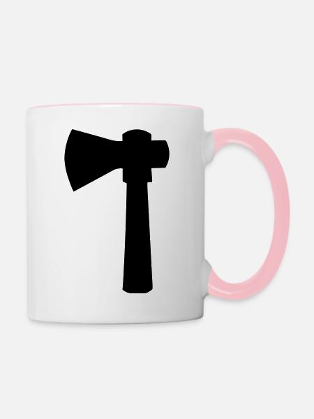 Axt - Tasse zweifarbig - Weiß/Pink