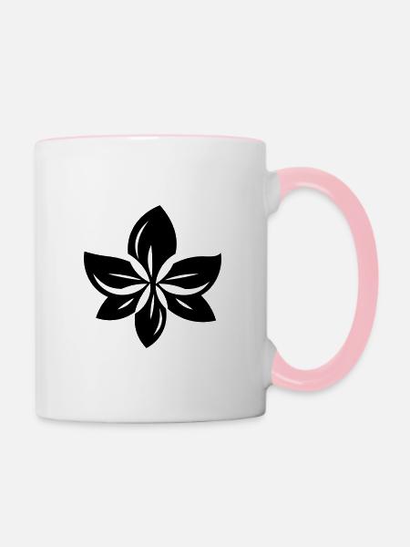 Blume - Tasse zweifarbig - Weiß/Pink