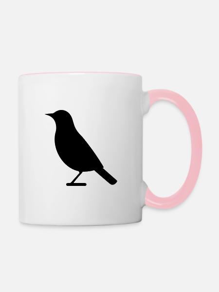 Vogel - Tasse zweifarbig - Weiß/Pink