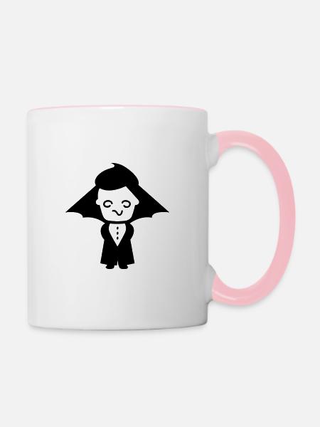 Vampir - Tasse zweifarbig - Weiß/Pink
