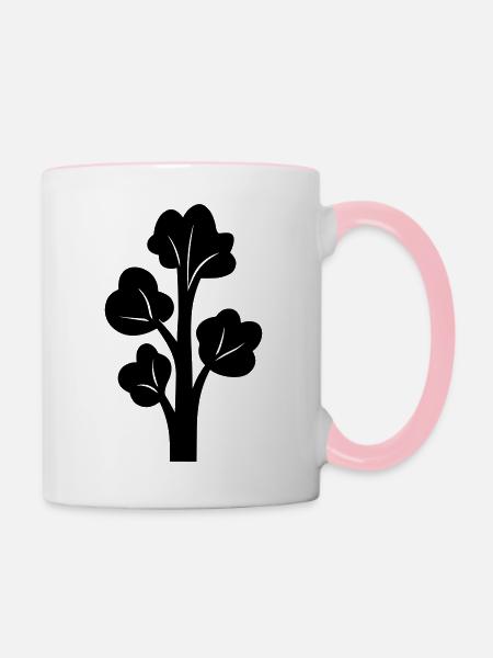 Brokkoli - Tasse zweifarbig - Weiß/Pink