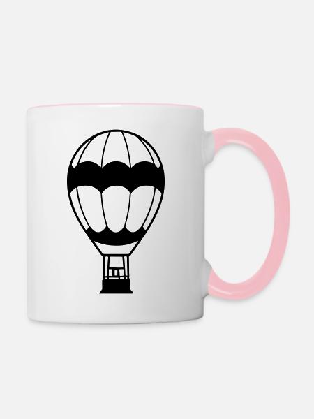 Luftballon - Tasse zweifarbig - Weiß/Pink