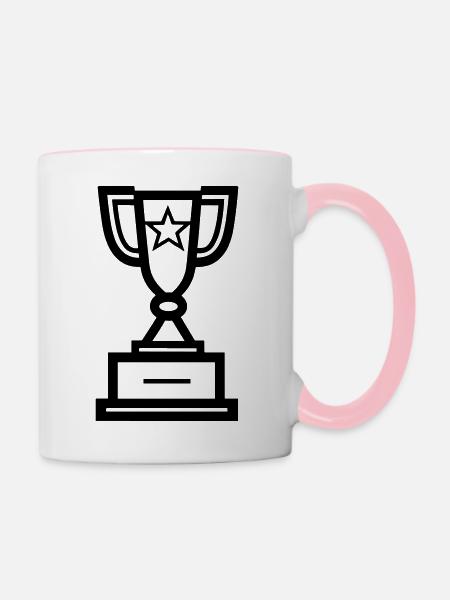 Trophäe - Tasse zweifarbig - Weiß/Pink