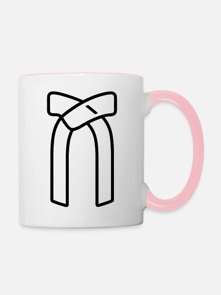 Gürtel - Tasse zweifarbig - Weiß/Pink