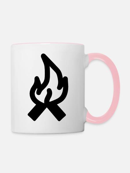Lagerfeuer - Tasse zweifarbig - Weiß/Pink