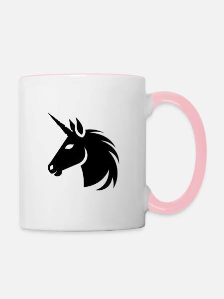 Einhorn - Tasse zweifarbig - Weiß/Pink