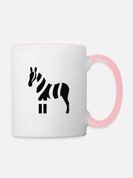 Zebra - Tasse zweifarbig - Weiß/Pink