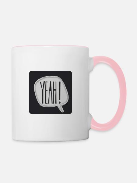 Yeah - Tasse zweifarbig - Weiß/Pink