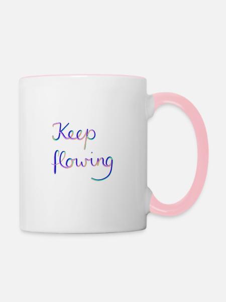 Keep flowing - Tasse zweifarbig - Weiß/Pink