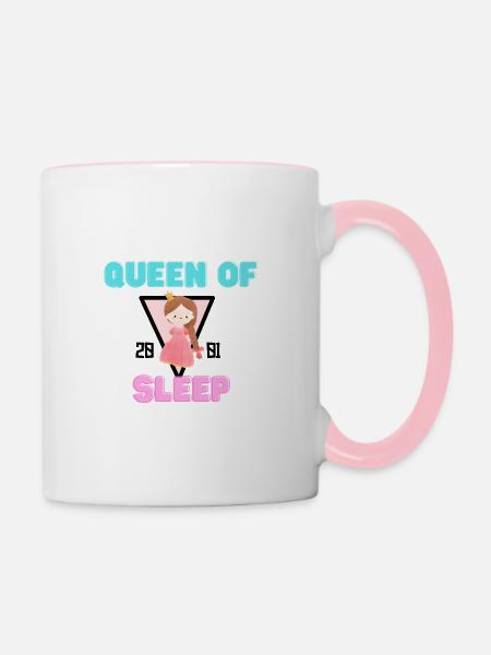 Queen of Sleep - Tasse zweifarbig - Weiß/Pink