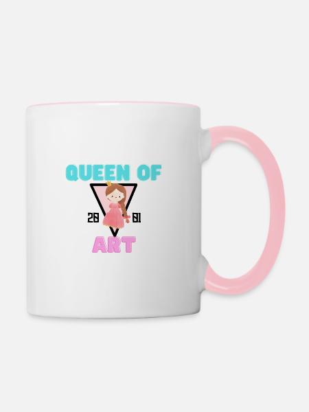 Queen of Art - Tasse zweifarbig - Weiß/Pink