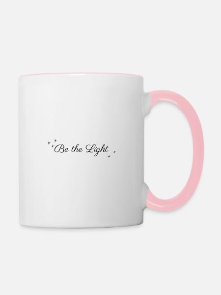 Sei das Licht - Tasse zweifarbig - Weiß/Pink