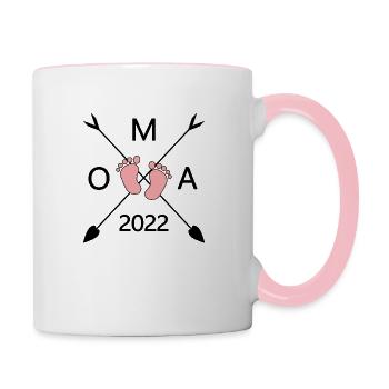 Oma 2022 - Tasse zweifarbig - Weiß/Pink - Rechts