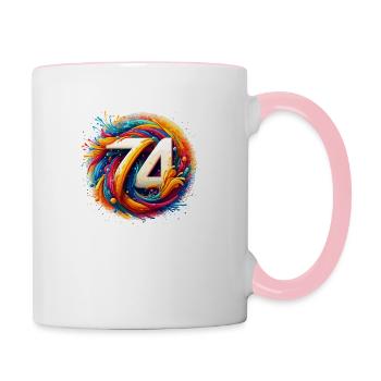 74 COLORÉ - Mug contrasté - blanc/rose - Droite