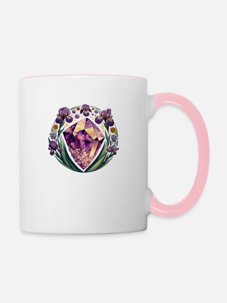 Amethyst-Iris - Tasse zweifarbig - Weiß/Pink