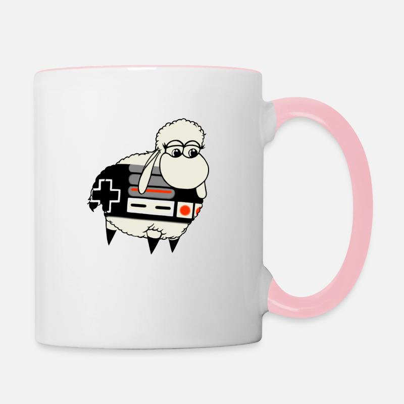 Wolly Sheepling Retro Controller - Contrasting Mug - white/pink