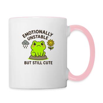 emotionally unstable - but still cute - Tasse zweifarbig - Weiß/Pink - Rechts