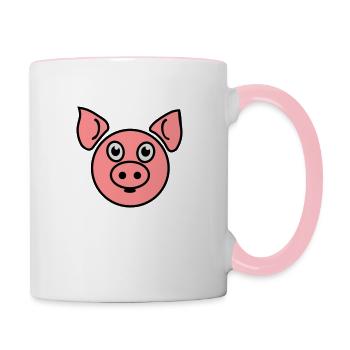 Pig - Tasse zweifarbig - Weiß/Pink - Rechts