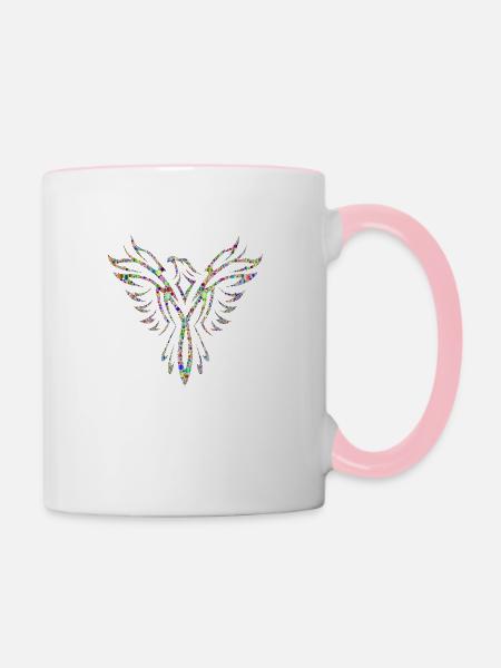 Phönix - Tasse zweifarbig - Weiß/Pink