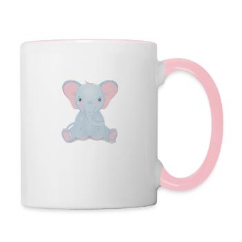 Éléphant - Mug contrasté - blanc/rose - Droite