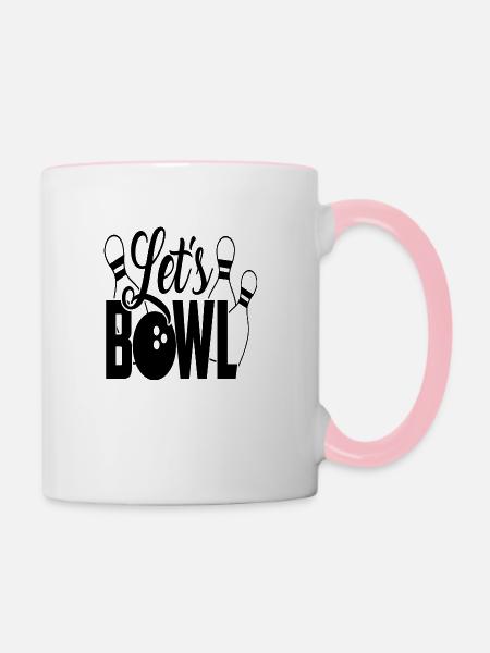 Kegeln wir - Tasse zweifarbig - Weiß/Pink
