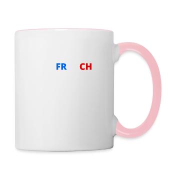 i'm french,what's your superpower? - Mug contrasté - blanc/rose - Droite