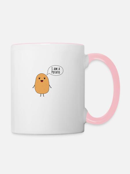 Ich bin eine Kartoffel - Tasse zweifarbig - Weiß/Pink