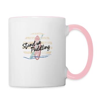 Stand Up Paddle SUP - Tasse zweifarbig - Weiß/Pink - Rechts