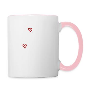 love is like cold wind in summer summer saying - Contrasting Mug - white/pink - Right