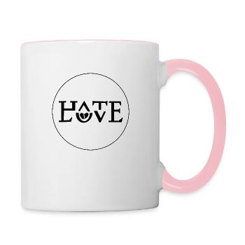 Hate &' Love - Contrasting Mug - white/pink - Right