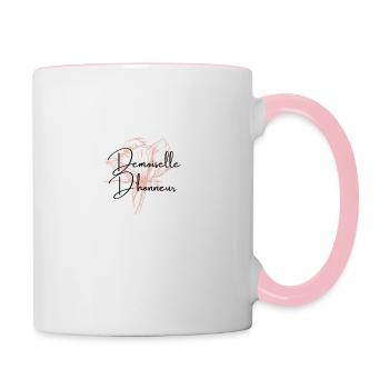 Demoiselle d'honneur floral - Mug contrasté - blanc/rose - Droite
