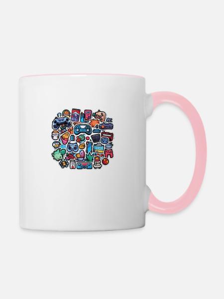 Gaming Artwork - Tasse zweifarbig - Weiß/Pink