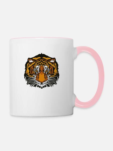 Wildtiere - Tasse zweifarbig - Weiß/Pink
