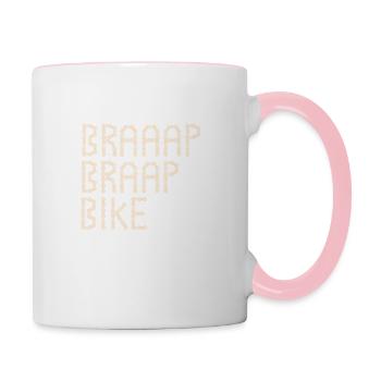 Fahrrad - Tasse zweifarbig - Weiß/Pink - Rechts