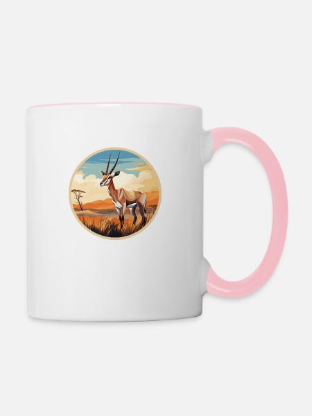 Oryx-Antilope - Tasse zweifarbig - Weiß/Pink