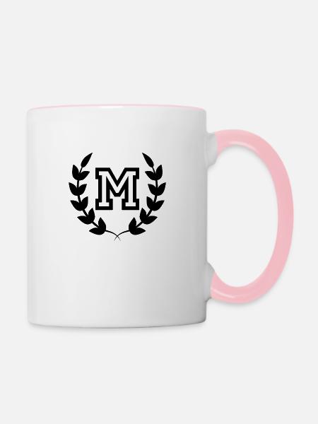 Buchstabe m sport - Tasse zweifarbig - Weiß/Pink