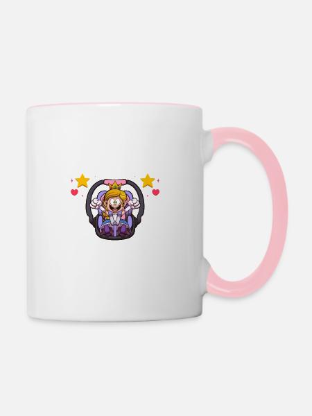 Passagier Prinzessin Car Racer - Tasse zweifarbig - Weiß/Pink