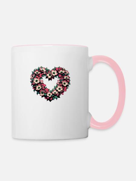 Kirschblüte - Tasse zweifarbig - Weiß/Pink