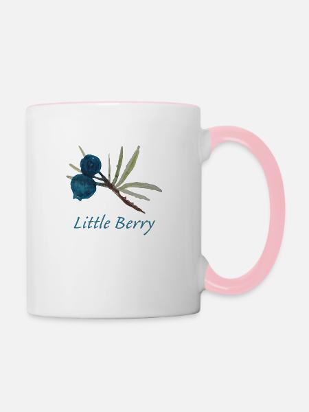 Blaubeeren Ranke - Tasse zweifarbig - Weiß/Pink