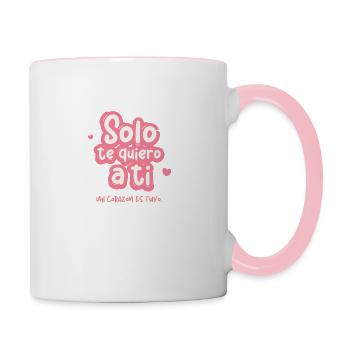 Produkt mit Valentinstag-Satz. - Tasse zweifarbig - Weiß/Pink - Rechts