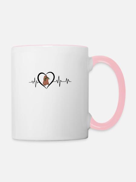 Murmeltier-Herzschlag - Tasse zweifarbig - Weiß/Pink